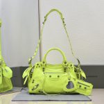 複刻高仿BALENCIAGA巴黎世家 Neo Cagole 細紋牛皮革手提包 中號亮藍