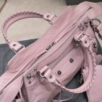 複刻高仿BALENCIAGA巴黎世家 Neo Cagole 細紋牛皮革手提包 中號淺紫