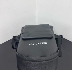 一比一原單BALENCIAGA巴黎世家包包 Everyday黑色柔滑雙層牛皮革雙肩包 小號
