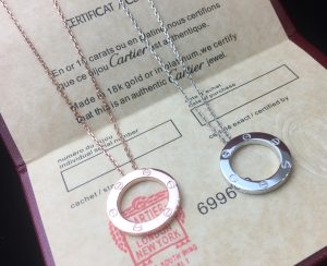 地亞高仿love圓環項鏈一比一原版定制 18K