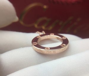 地亞高仿love圓環項鏈一比一原版定制 18K