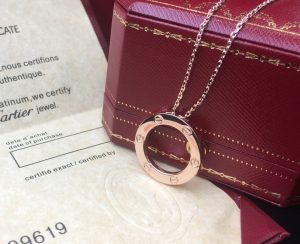 地亞高仿love圓環項鏈一比一原版定制 18K