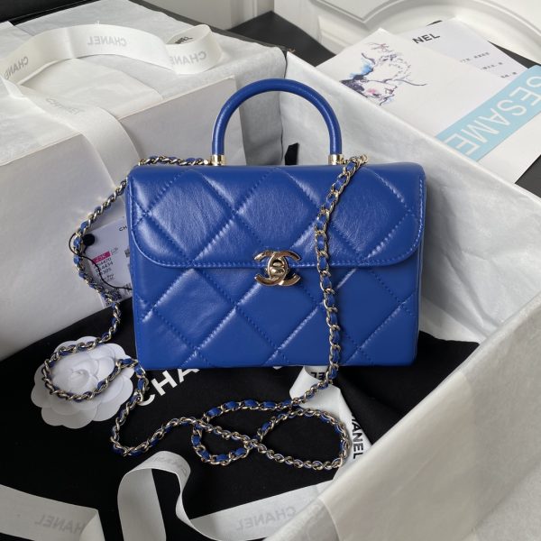 CHANEL頂級原單讓人眼前一亮女裝手提包藍色真皮