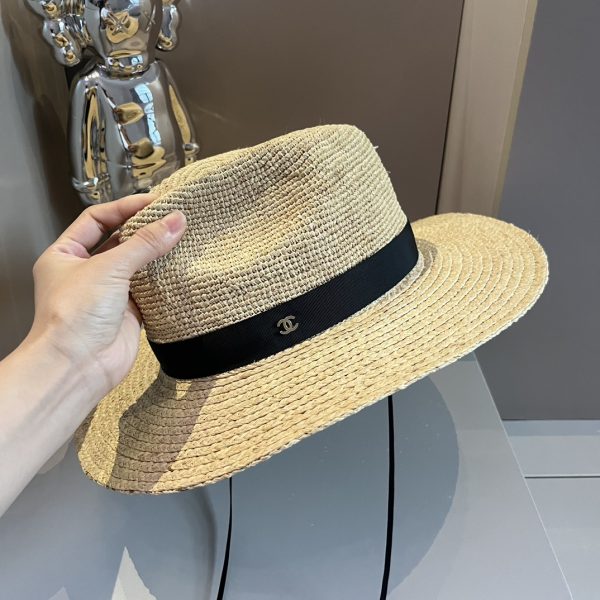CHANEL高仿香奈兒拉菲草帽純手工打造高級定制寬邊 草帽 巴拿馬帽