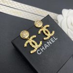 黃銅材質CHANEL字母紐扣耳釘專櫃同步