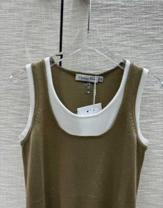 頂級原單迪奧DIOR高品質假兩件針織背心女款無袖T恤