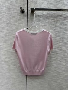 頂級高端品質春夏最新系列女款圓領短袖T恤針織衫