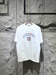 紀梵希一比一復刻面料細膩男裝純棉短袖印花T恤