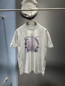 頂級面料原單幾番係列磨破純棉印花短袖T恤
