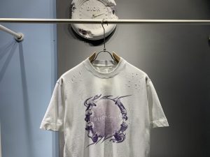 頂級面料原單幾番係列磨破純棉印花短袖T恤