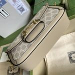 735178Gucci一比一復刻原單肩背包卡其色Horsebit 1955系列