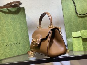 Gucci Horsebit 1955系列原單包包採用卡其色手提包