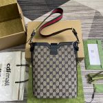頂級復刻Original GG帆布材質Gucci高仿包包 水桶包男女同款
