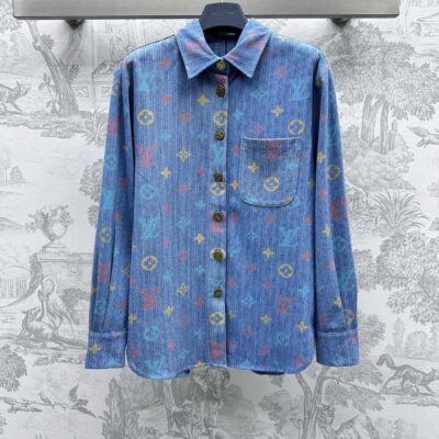 路易威登頂級高仿 新品彩印牛仔外套 水洗柔軟舒適復古洋氣