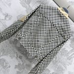 頂級高仿LV盤棋格女款牛仔外套 棋盤格拼皮牛仔外套