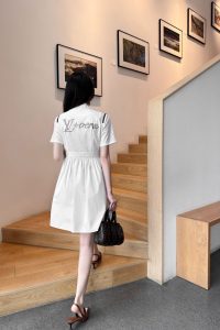 最高版本頂級原單LV重工唐磚襯衣連衣裙 女款奢侈品衣服
