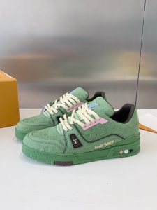 顶级A货路易威登LV情侣休闲鞋 绿色