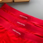 頂級原單高仿高品質路易威登時尚內褲 紅色