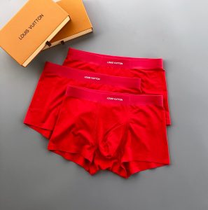 頂級原單高仿高品質路易威登時尚內褲 紅色