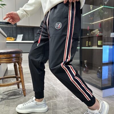 頂級高仿衣服Moncler男裝logo休閒純棉休閒運動褲
