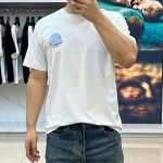 一比一蒙口純棉短袖圓領短袖T恤白色