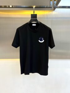 頂級高仿蒙口春夏男士立體logo刺繡圓領短袖T恤衫