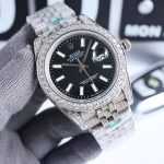 全新字面 單排大鑲鑽圈口 Rolex精品高仿男裝腕錶手錶