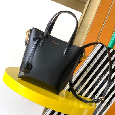 原單複刻YSL聖羅蘭包包 saint laurent box皮革toy購物袋 黑色