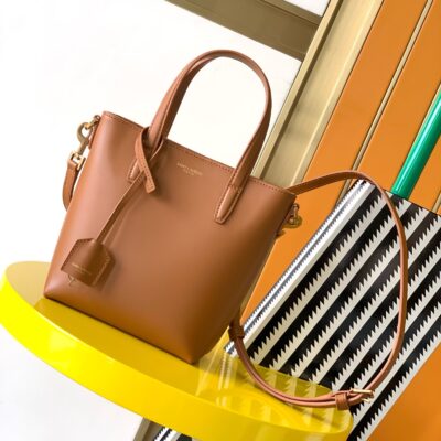 原單複刻YSL聖羅蘭包包 saint laurent box皮革toy購物袋 棕色