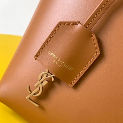原單複刻YSL聖羅蘭包包 saint laurent box皮革toy購物袋 棕色