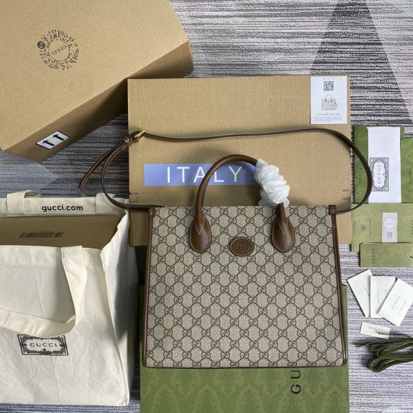 專櫃同步一比一設計Gucci經典大號托特包單肩包