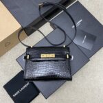 高仿YSL聖羅蘭包包 Manhattan BOX SAINT LAURENT mini 黑鱷/金