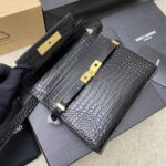 高仿YSL聖羅蘭包包 Manhattan BOX SAINT LAURENT mini 黑鱷/金