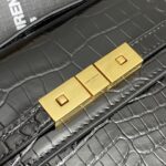 高仿YSL聖羅蘭包包 Manhattan BOX SAINT LAURENT mini 黑鱷/金