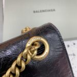 高仿奢侈品BALENCIAGA巴黎世家包包 crush最香沙漏鏈條包 大號爆裂黑色