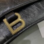 高仿奢侈品BALENCIAGA巴黎世家包包 crush最香沙漏鏈條包 大號爆裂黑色