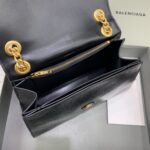 高仿奢侈品BALENCIAGA巴黎世家包包 crush最香沙漏鏈條包 中號爆裂黑色