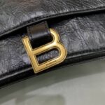 高仿奢侈品BALENCIAGA巴黎世家包包 crush最香沙漏鏈條包 中號爆裂黑色