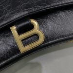 高仿奢侈品BALENCIAGA巴黎世家包包 crush最香沙漏鏈條包 小號爆裂黑色