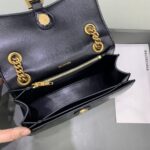高仿奢侈品BALENCIAGA巴黎世家包包 crush最香沙漏鏈條包 小號爆裂黑色