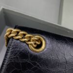 高仿奢侈品BALENCIAGA巴黎世家包包 crush最香沙漏鏈條包 小號爆裂黑色