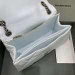 原單奢侈品BALENCIAGA巴黎世家包包 crush最香沙漏鏈條包 中号白色