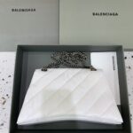 原單奢侈品BALENCIAGA巴黎世家包包 crush最香沙漏鏈條包 中号白色
