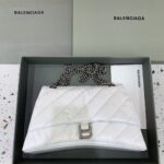 原單奢侈品BALENCIAGA巴黎世家包包 crush最香沙漏鏈條包 中号白色