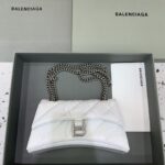 原單奢侈品BALENCIAGA巴黎世家包包 crush最香沙漏鏈條包 小號白色