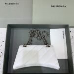 原單奢侈品BALENCIAGA巴黎世家包包 crush最香沙漏鏈條包 小號白色