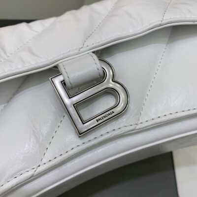原單奢侈品BALENCIAGA巴黎世家包包 crush最香沙漏鏈條包 小號白色