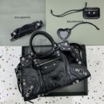 複刻高仿BALENCIAGA巴黎世家包包 Neo cagole機車包 黑色鑽扣
