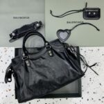 複刻高仿BALENCIAGA巴黎世家包包 Neo cagole機車包 黑色鑽扣