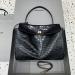 原單超A貨BALENCIAGA巴黎世家包包 𝐑𝐎𝐃𝐄𝐎 𝐁𝐀𝐆 大號鱷魚黑